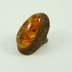 Amber-leather ring